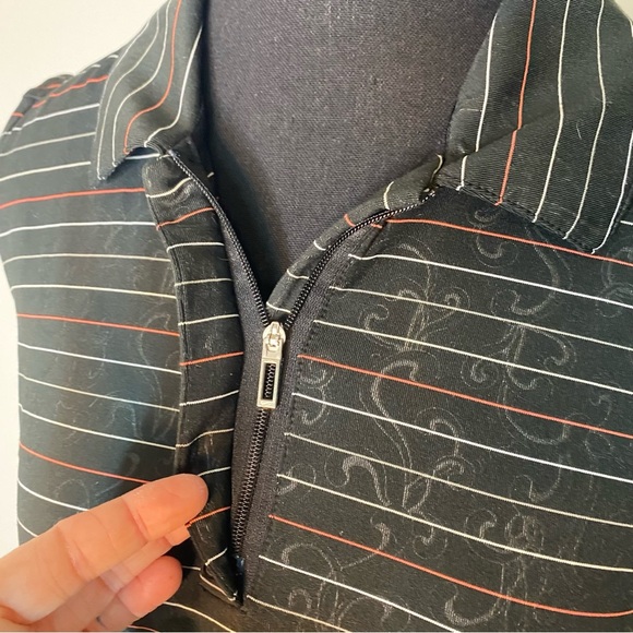 NIKE GOLF Women’s Striped Sleeveless Polo Shirt Top Tennis Dri Fit Zipper - Picture 4 of 11